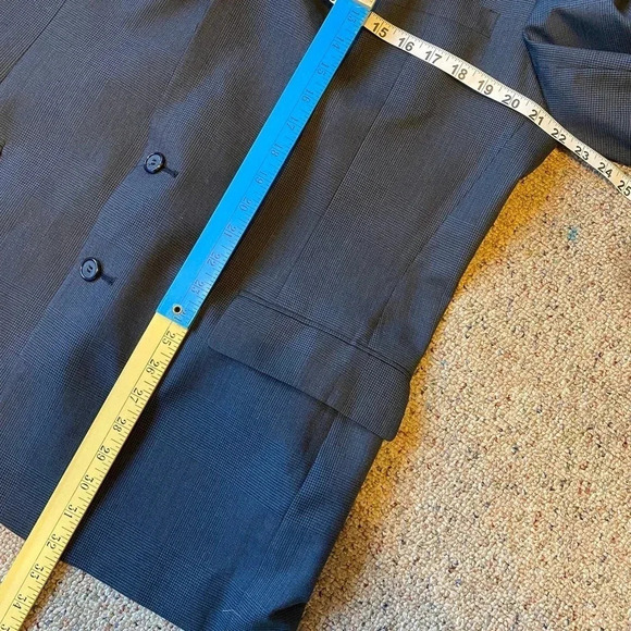 Colours By Alexander Julian Virgin Wool Men Matching Suit Blazer Pants Size 44R - Picture 2 of 10